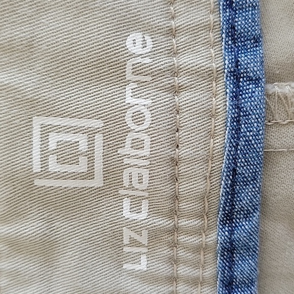 LIZ CLAIBORNE size 8 petite light tan khaki cropped pants - Picture 4 of 6